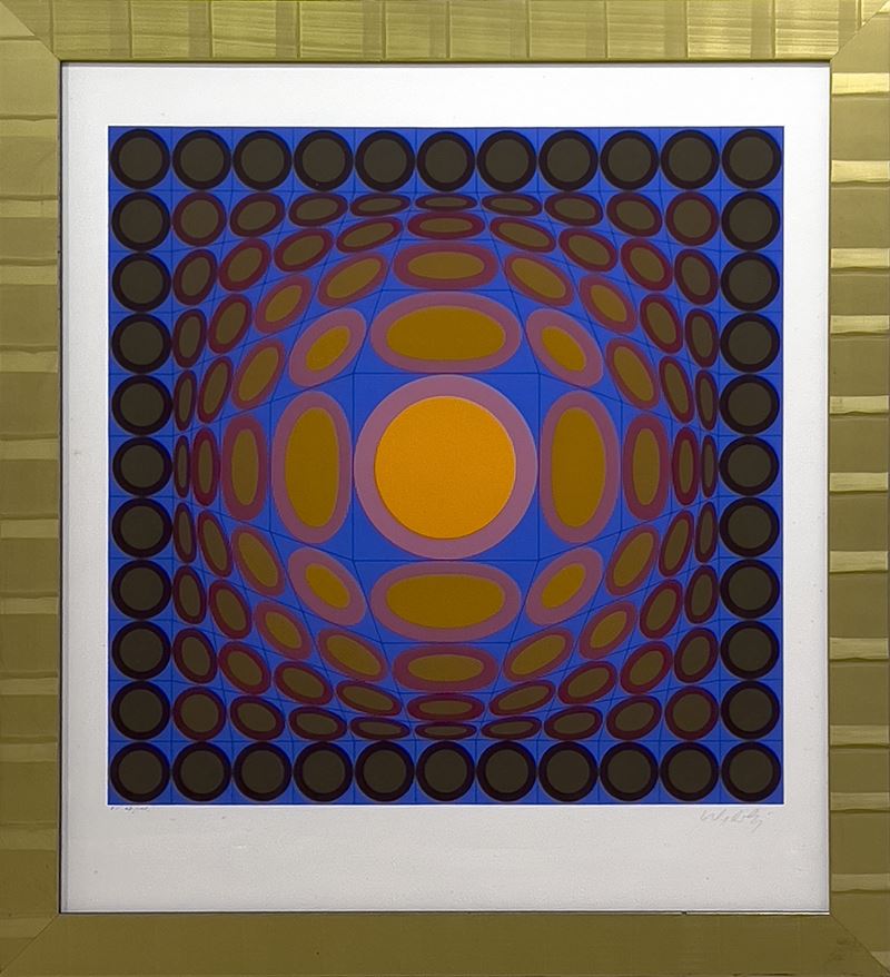 Victor Vasarely : Senza Titolo  (Anni Ottanta)  - serigrafia su carta - Asta Arte moderna e contemporanea - Arte Investimenti - investire con arte