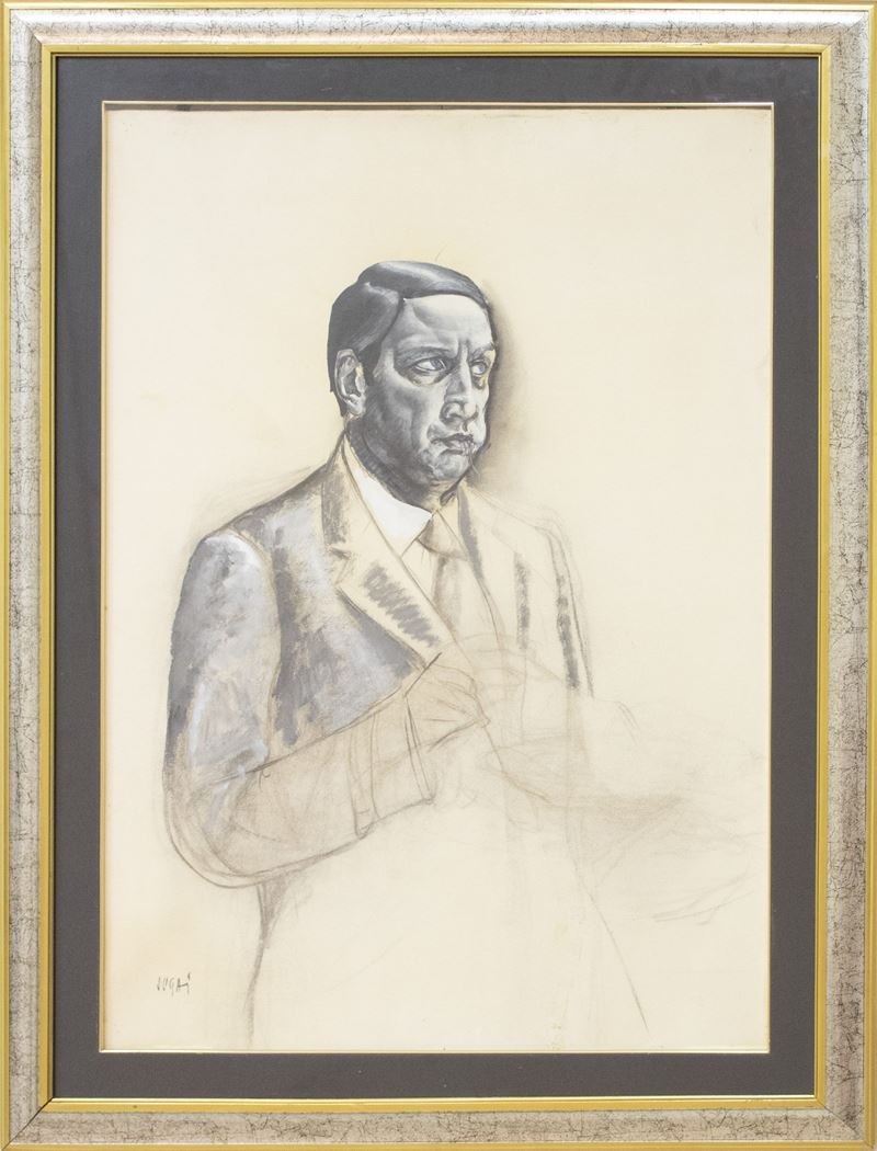 Alberto Sughi : Personaggio della cena  (1976)  - acrilico su carta intelata - Asta Affordable Auction - Arte Investimenti - investire con arte