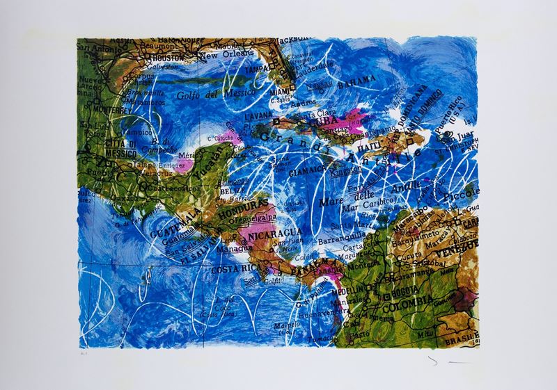 Mario Schifano : Senza Titolo (H.C.)  (Anni '90)  - Serigrafia materica - Asta 7005 Auction - Modern and Contemporary Art - ArteIN - Investire con arte