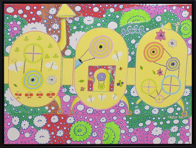 Rodrigo God&amp;#224; : Senza titolo  (2018)  - Acrilico e pastello ad olio su tela - Asta 7005 Auction - Modern and Contemporary Art - ArteIN - Investire con arte