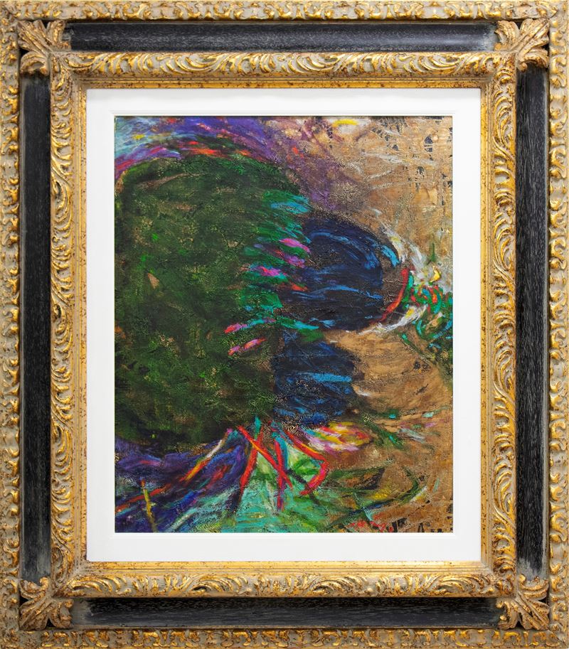 Gianni Dova : Giardino a Mentone  (1988)  - olio su tela - Asta 3152 Auction - Arte Investimenti - investire con arte