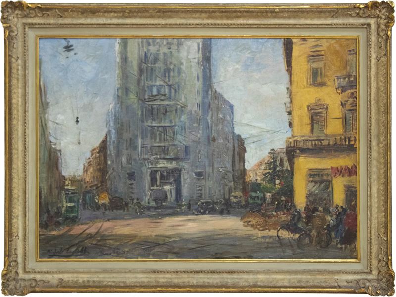 Michele Cascella : Le prime luci dell'alba a Milano  (1954-55)  - Asta Affordable Auction - Arte Investimenti - investire con arte