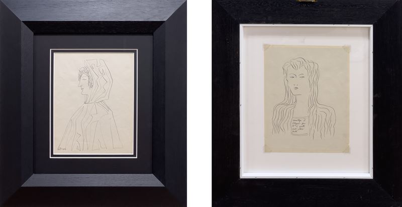 Gi&#242; Ponti : Volto femminile  (1954)  - inchiostro nero su carta - Asta 3151 Auction - Arte Investimenti - investire con arte