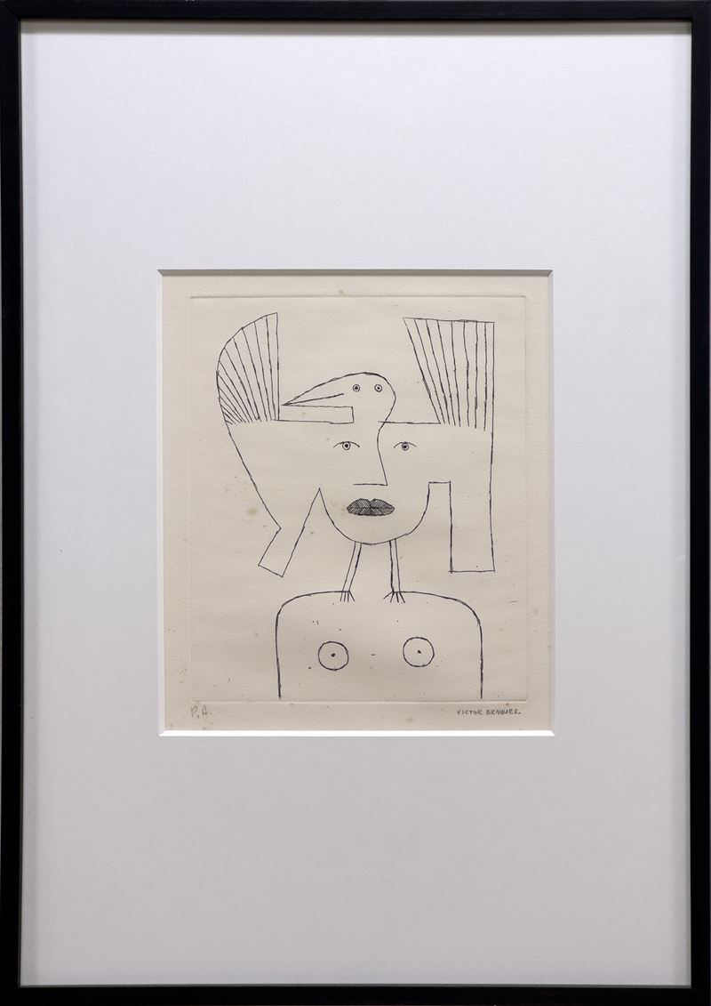 Victor Brauner : Tire à l’arc  (1961)  - Acquaforte su carta - Asta 3151 Auction - Arte Investimenti - investire con arte