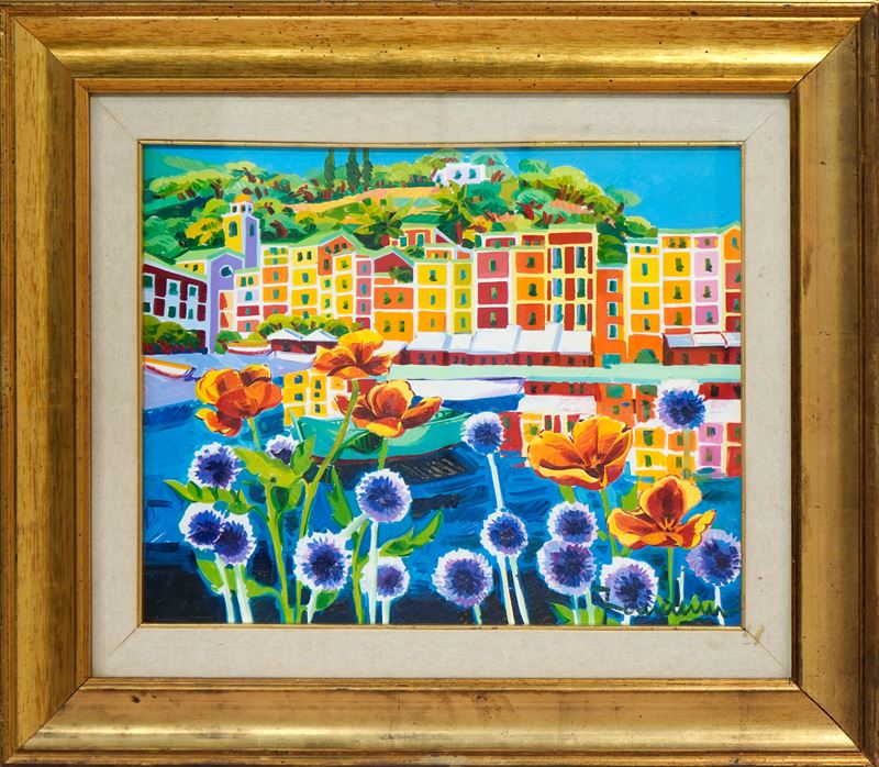 Athos Faccincani : La barca verde e sogni  (Primi anni 2000)  - Olio su tela - Asta 7005 Auction - Modern and Contemporary Art - ArteIN - Investire con arte