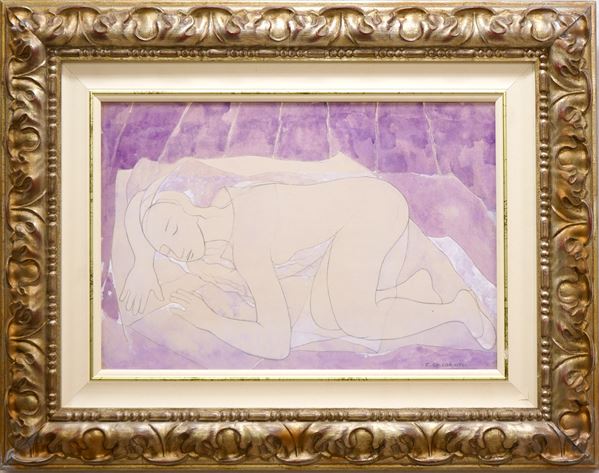 Felice  Casorati - Nudino viola