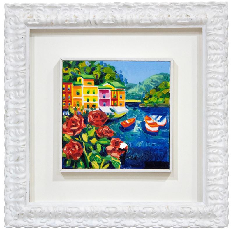 Athos Faccincani : Portofino e rose  (primi anni Duemila)  - Asta Affordable Auction - Arte Investimenti - investire con arte