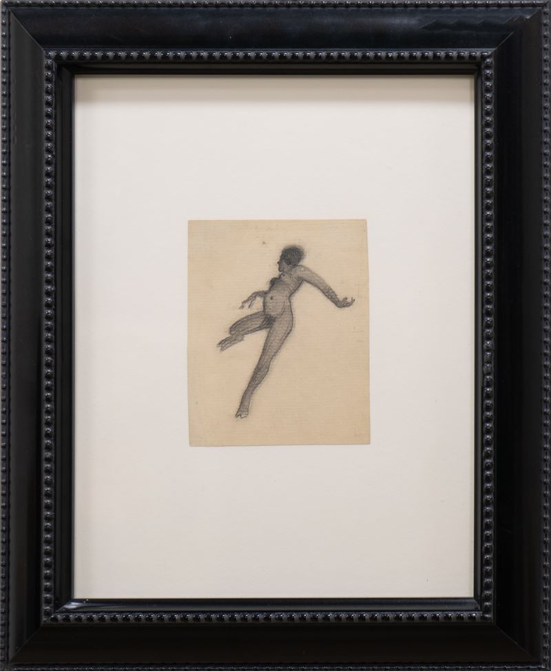 Edward Hopper : Dancing Female Nude  (Primi del '900)  - matita su carta - Asta Trasmissione Arte Moderna e Contemporanea - Arte Investimenti - investire con arte