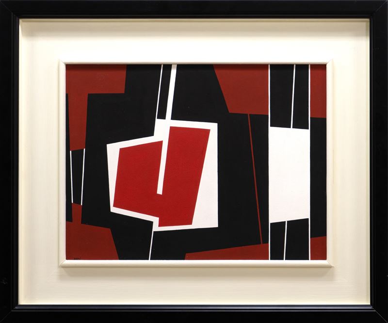 Gualtiero  Nativi : Emblema  (1966)  - tempera su carta intelata - Asta TV Private Sales - Francesco Boni - Arte Investimenti - investire con arte