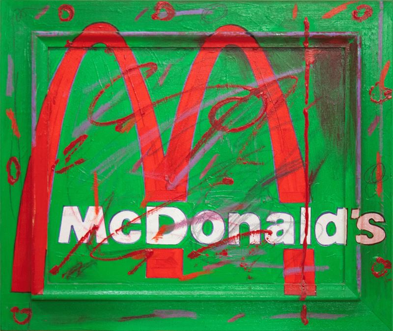 Enrico Manera : McDonald's  (2005)  - tecnica mista su tela con cornice invasa - Asta 3151 Auction - Arte Investimenti - investire con arte