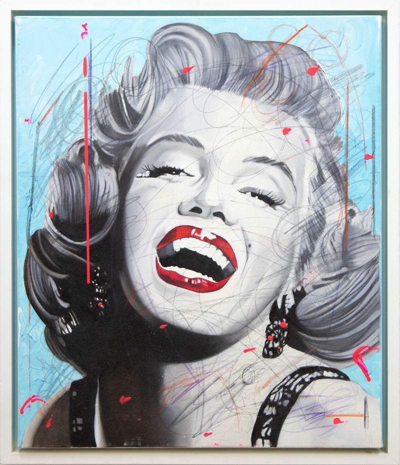 Enrico Manera : Marilyn  (2005)  - olio e tecnica mista su tela - Asta 9001 Auction - Arte Investimenti - investire con arte