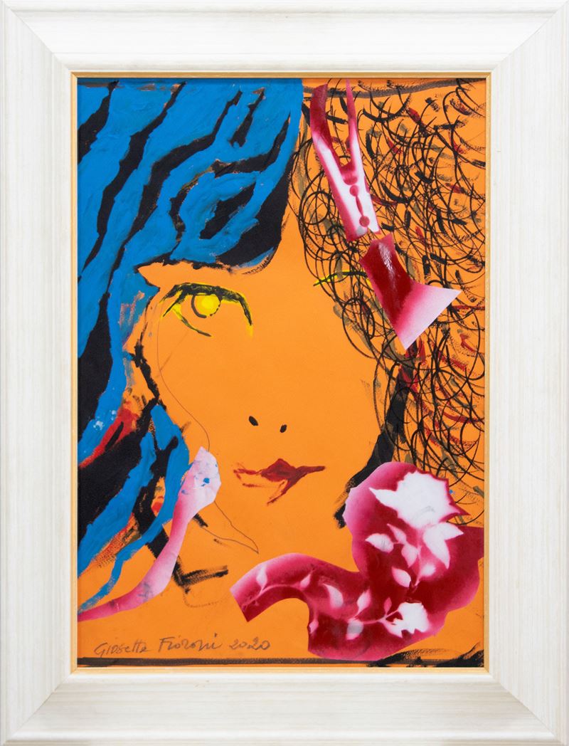 Giosetta Fioroni : Senza titolo  (2020)  - Smalto, acrilico e collage su carta - Asta 7005 Auction - Modern and Contemporary Art - ArteIN - Investire con arte