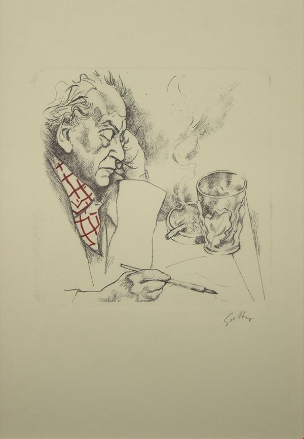 Renato Guttuso - Senza titolo (Autoritratto) Es. 17/99