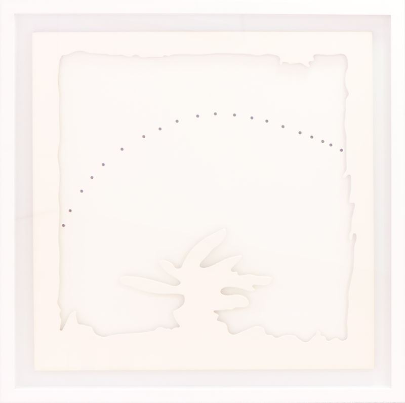 Lucio Fontana : Concetto spaziale - Teatrino (bianco)  (1968)  - quattro fogli di cartone ritagliati e incollati assieme per formare un rilievo - Asta 9005 Auction - TRE OFFERTE - Arte Investimenti - investire con arte