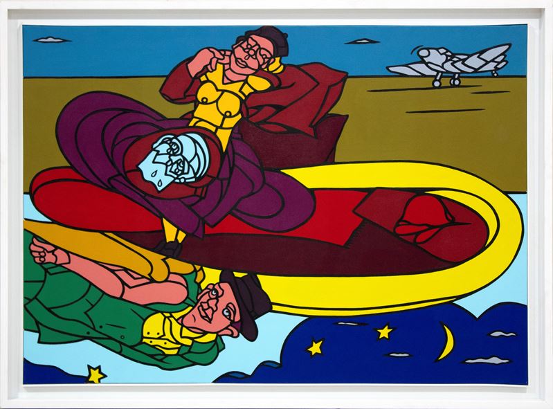 Valerio Adami : Atterraggio  (2024)  - acrilico su tela - Asta 9005 Auction - TRE OFFERTE - Arte Investimenti - investire con arte