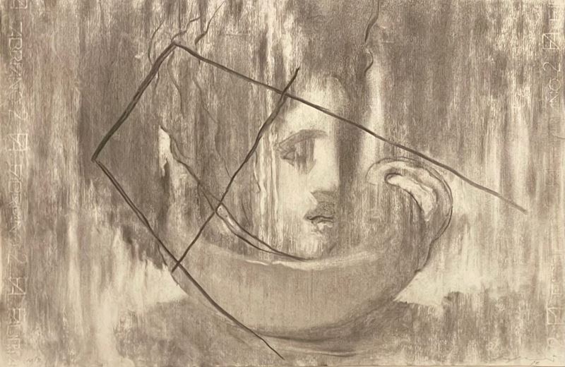 Omar Galliani : Senza Titolo  (1987)  - Carboncino e Grafite su Cartoncino - Asta 7005 Auction - Modern and Contemporary Art - ArteIN - Investire con arte