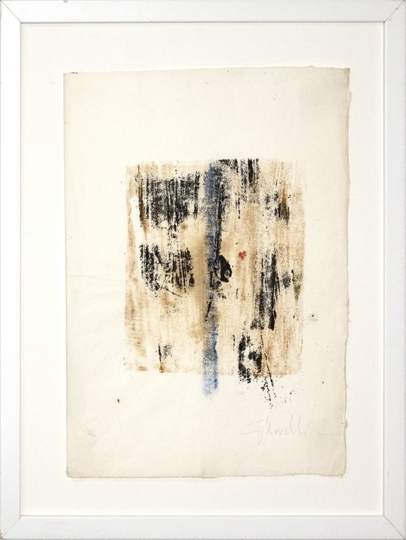 Gastone  Novelli : Senza Titolo  (1957)  - Pastello Monotipo su Carta Giapponese - Asta 7005 Auction - Modern and Contemporary Art - ArteIN - Investire con arte