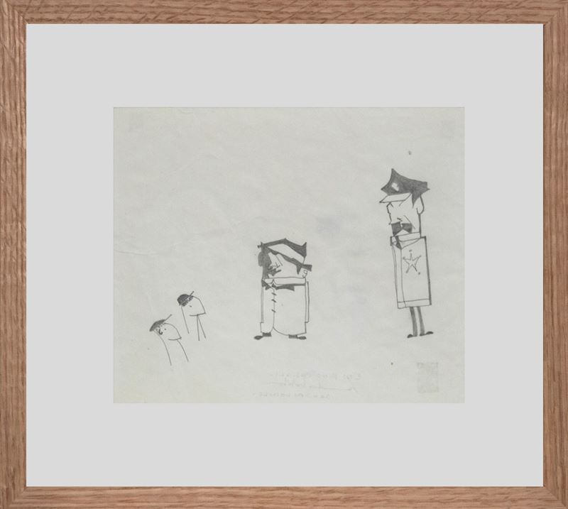 Pino Pascali : Al Cafone e Policeman  (1964/65)  - Grafite su Carta - Asta 7006 Auction - Modern and Contemporary Art - ArteIN - Investire con arte