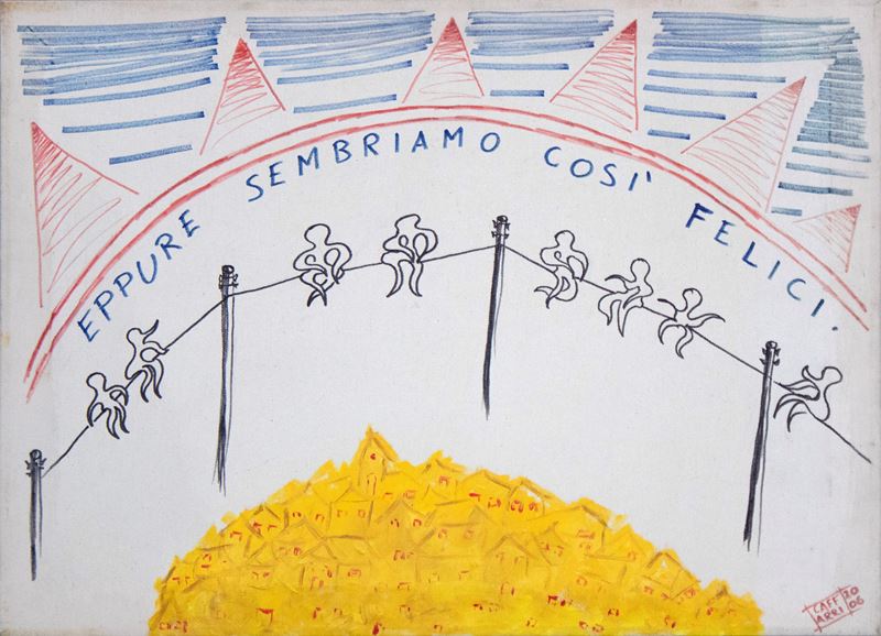 Alfredo Caffari : Eppure Sembriamo Così Felici  (2006)  - Olio su Tela - Asta 7005 Auction - Modern and Contemporary Art - ArteIN - Investire con arte