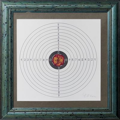 Ohne Titel (collage su nero litografico, 1962)