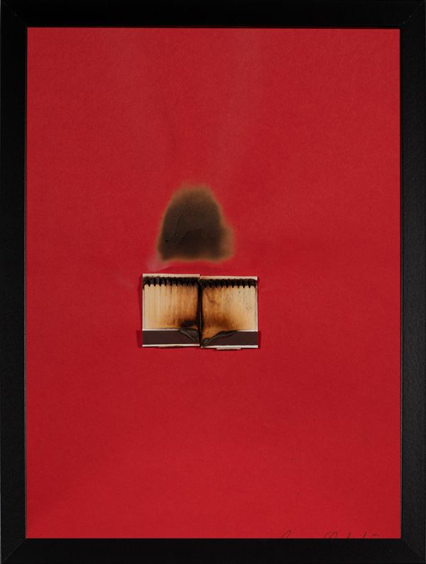 Bernard Aubertin - Dessin de feu papel rouge