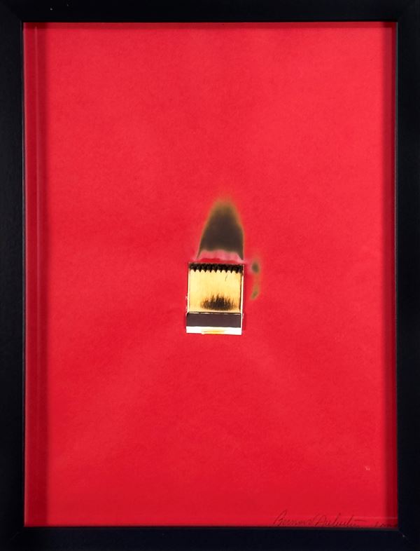 Bernard Aubertin - Dessin de feu papel rouge