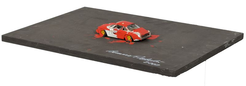 Bernard Aubertin : Voiture Brulée  (2009)  - Modellino bruciato su tavola - Asta 7005 Auction - Modern and Contemporary Art - ArteIN - Investire con arte