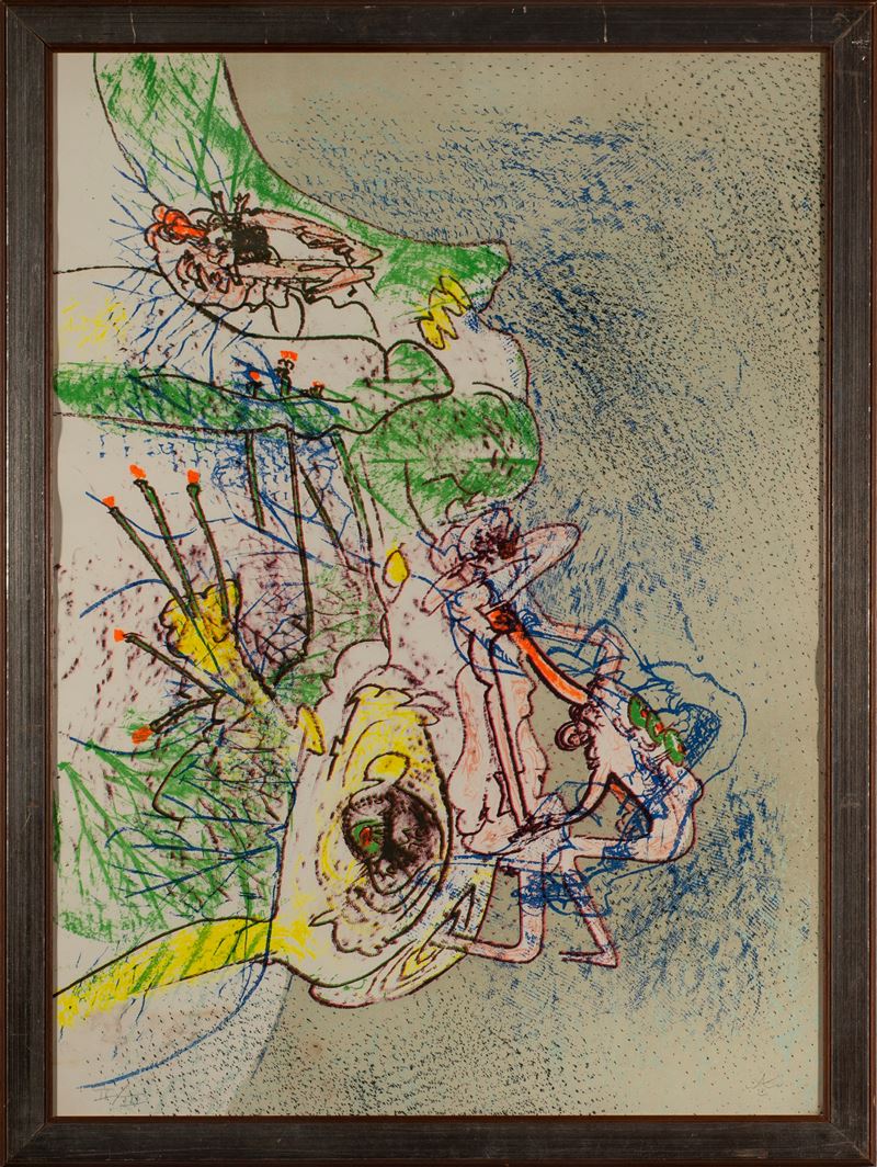Sebastian Roberto  Matta : Senza titolo (Es. II/III)  - Litografia a colori - Asta 7005 Auction - Modern and Contemporary Art - ArteIN - Investire con arte