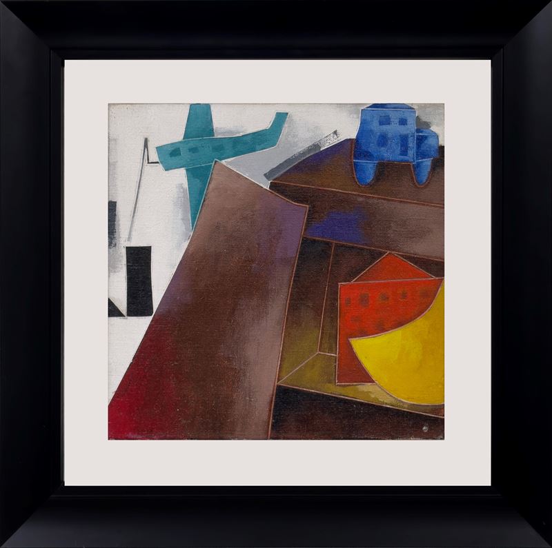 Emilio Tadini : L'armadio magico  (Anni '80)  - Olio su tela - Asta 7005 Auction - Modern and Contemporary Art - ArteIN - Investire con arte