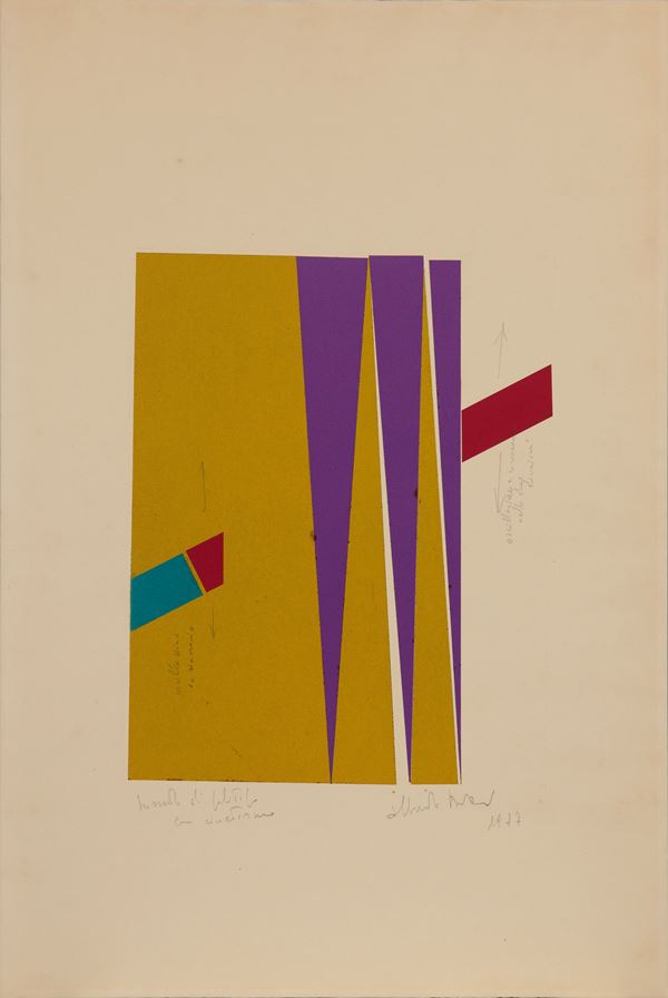 Alberto Biasi - Disegno preparatorio per politipo