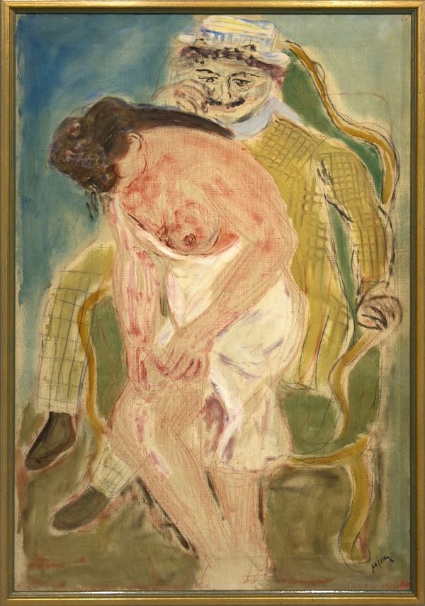 Guido  Pajetta - Figure (Uomo che rimira compiaciuto)