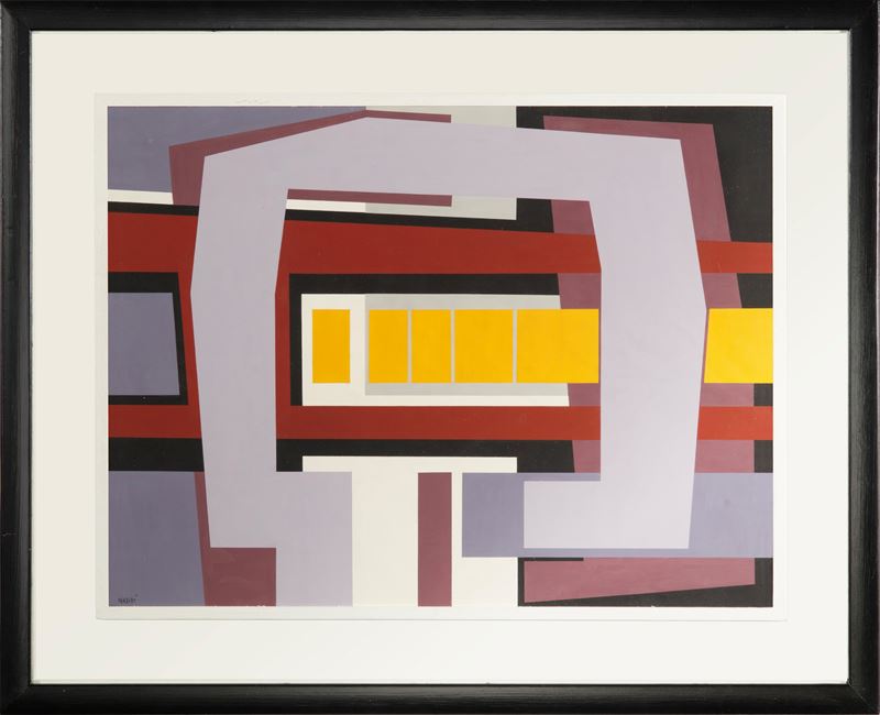 Gualtiero  Nativi : Spazio aperto  (1967)  - Acrilici su carta su faesite - Asta 7006 Auction - Modern and Contemporary Art - ArteIN - Investire con arte