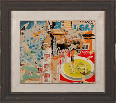 Sans titre, decollage su tavola (1973)